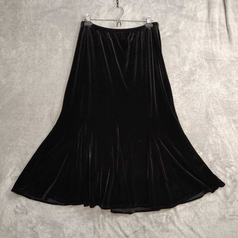 VTG Choices Maxi Skirt M Black Velvet & Goth Witchy Holiday‎ Whimsy Twirl